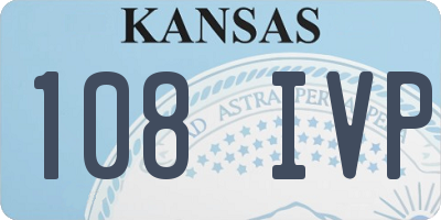 KS license plate 108IVP