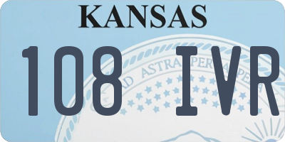 KS license plate 108IVR
