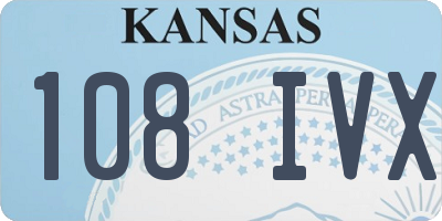 KS license plate 108IVX
