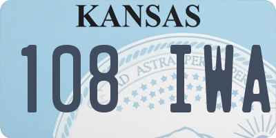 KS license plate 108IWA