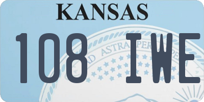 KS license plate 108IWE
