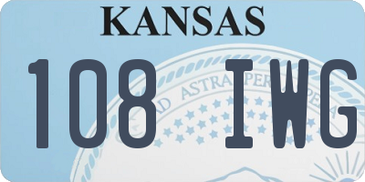 KS license plate 108IWG