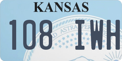 KS license plate 108IWH