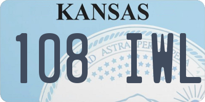 KS license plate 108IWL