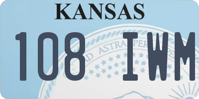 KS license plate 108IWM