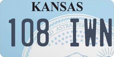 KS license plate 108IWN