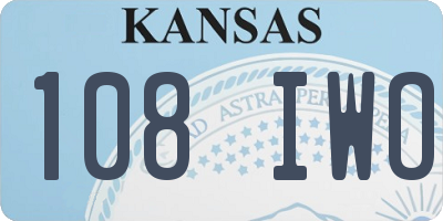 KS license plate 108IWO