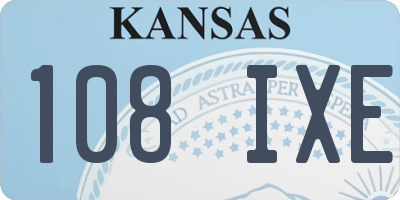 KS license plate 108IXE