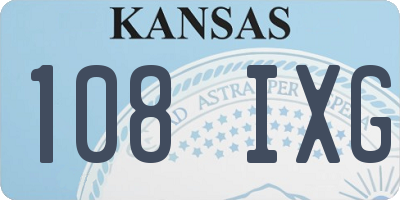 KS license plate 108IXG