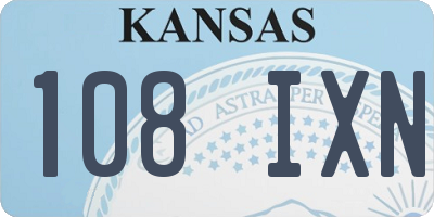 KS license plate 108IXN