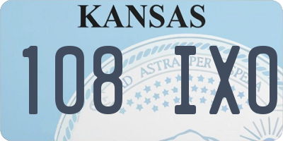KS license plate 108IXO