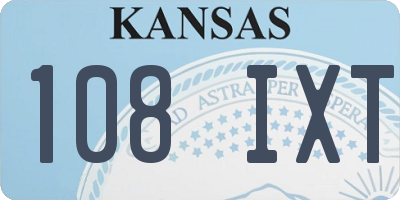 KS license plate 108IXT