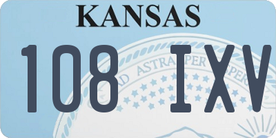 KS license plate 108IXV