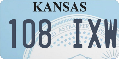 KS license plate 108IXW