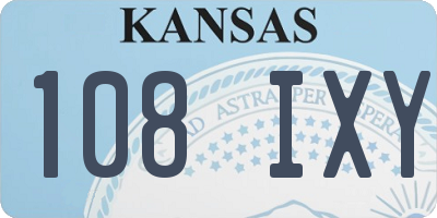 KS license plate 108IXY