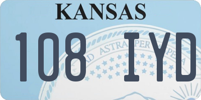 KS license plate 108IYD