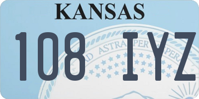 KS license plate 108IYZ