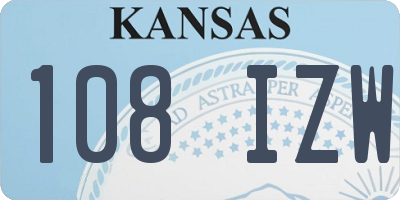 KS license plate 108IZW