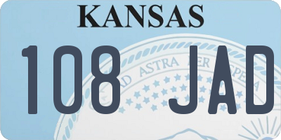 KS license plate 108JAD