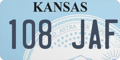 KS license plate 108JAF