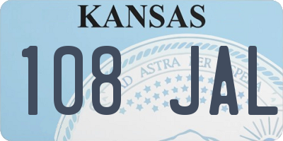 KS license plate 108JAL