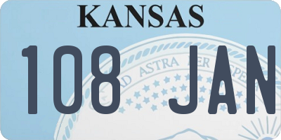 KS license plate 108JAN