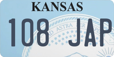 KS license plate 108JAP