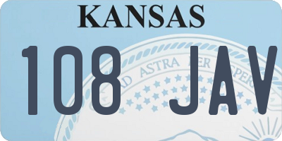 KS license plate 108JAV