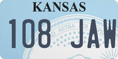 KS license plate 108JAW