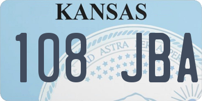 KS license plate 108JBA
