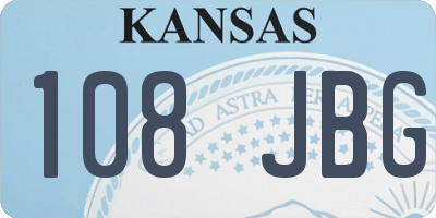 KS license plate 108JBG