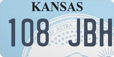 KS license plate 108JBH