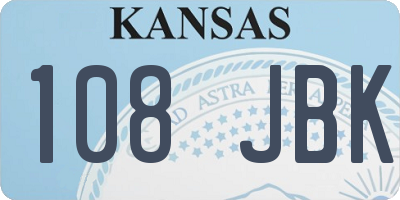 KS license plate 108JBK