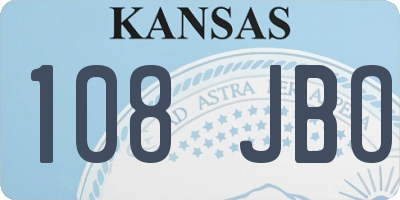 KS license plate 108JBO