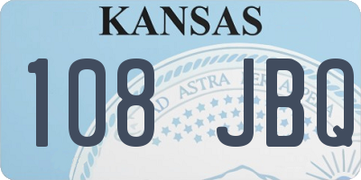 KS license plate 108JBQ