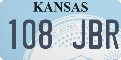 KS license plate 108JBR