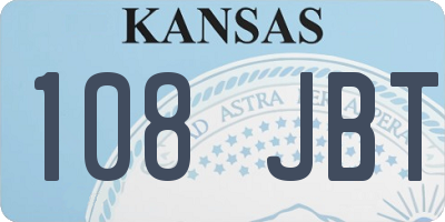 KS license plate 108JBT