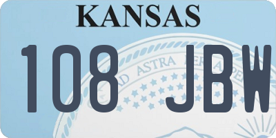 KS license plate 108JBW