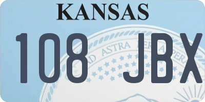 KS license plate 108JBX