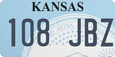 KS license plate 108JBZ