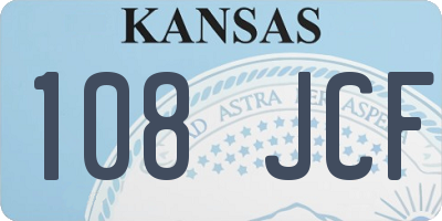 KS license plate 108JCF