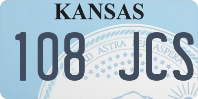 KS license plate 108JCS