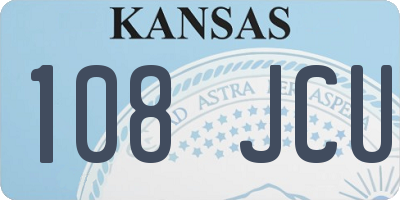 KS license plate 108JCU