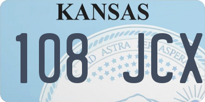 KS license plate 108JCX