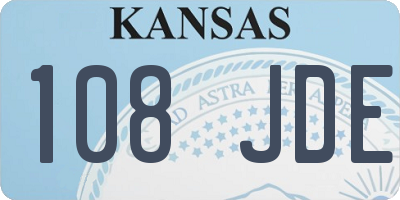 KS license plate 108JDE