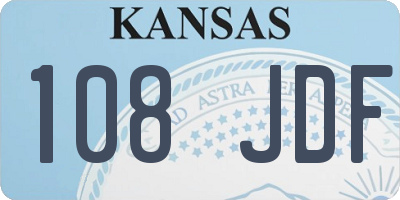 KS license plate 108JDF