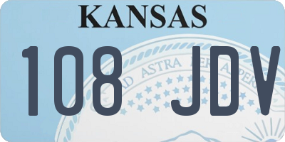 KS license plate 108JDV