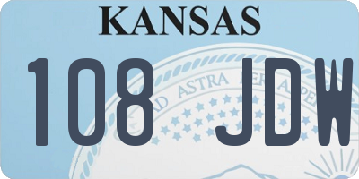 KS license plate 108JDW