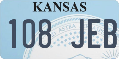 KS license plate 108JEB