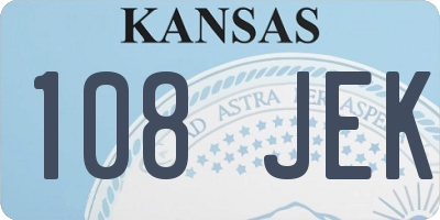 KS license plate 108JEK